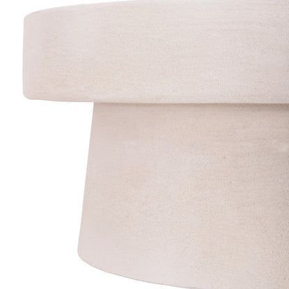 COFFEE TABLE ROUND SERIES SANTORINI HM18050 MDF IN OFF-WHITE COLOR Φ79x35Hcm.