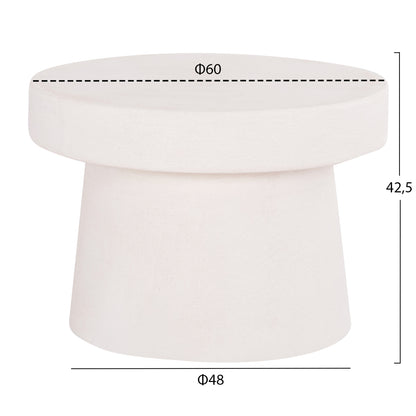 COFFEE TABLE ROUND SERIES SANTORINI HM18051 MDF IN OFF-WHITE COLOR Φ60x42.5Hcm.