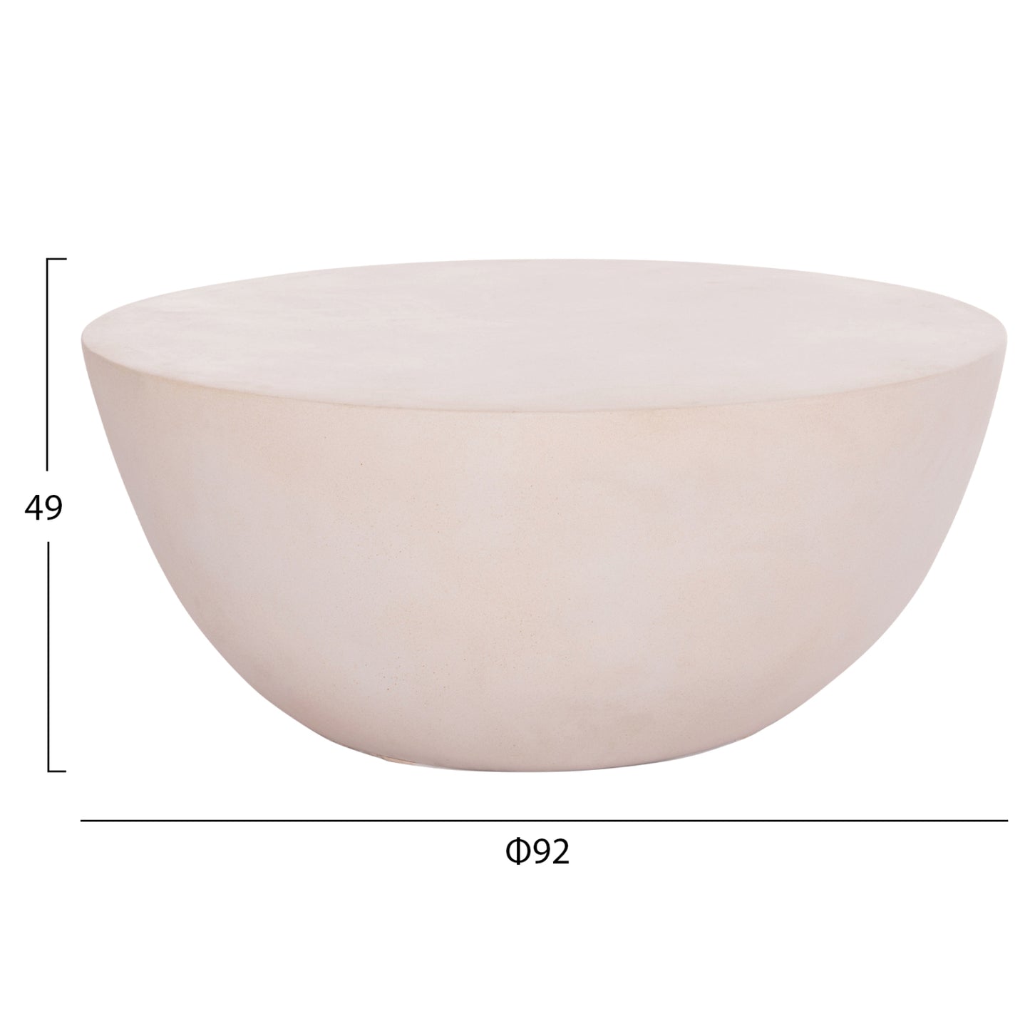 COFFEE TABLE ROUND ALLAN HM18162.02 FIBER CEMENT IN WHITE--Φ92x49Hcm.