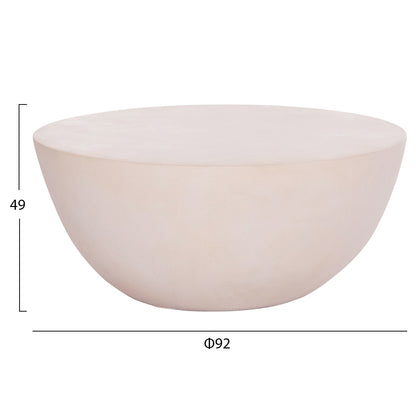 COFFEE TABLE ROUND ALLAN HM18162.02 FIBER CEMENT IN WHITE--Φ92x49Hcm.