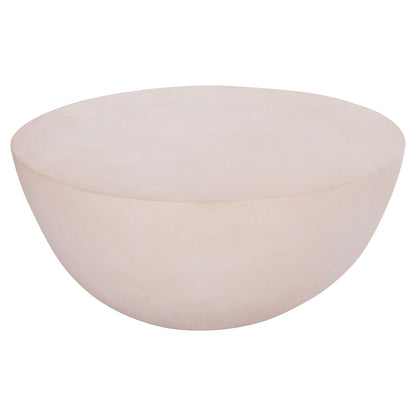 COFFEE TABLE ROUND ALLAN HM18162.02 FIBER CEMENT IN WHITE--Φ92x49Hcm.