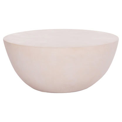 COFFEE TABLE ROUND ALLAN HM18162.02 FIBER CEMENT IN WHITE--Φ92x49Hcm.