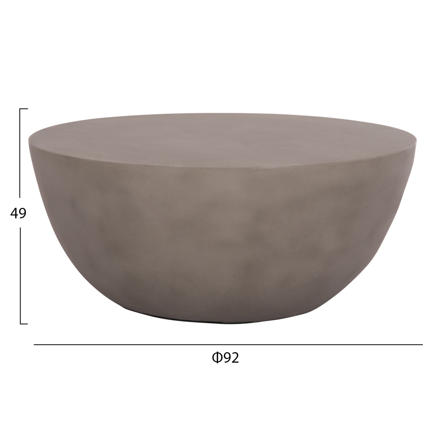 COFFEE TABLE ROUND ALLAN HM18162.03 FIBER CEMENT IN GREY--Φ92x49Hcm.