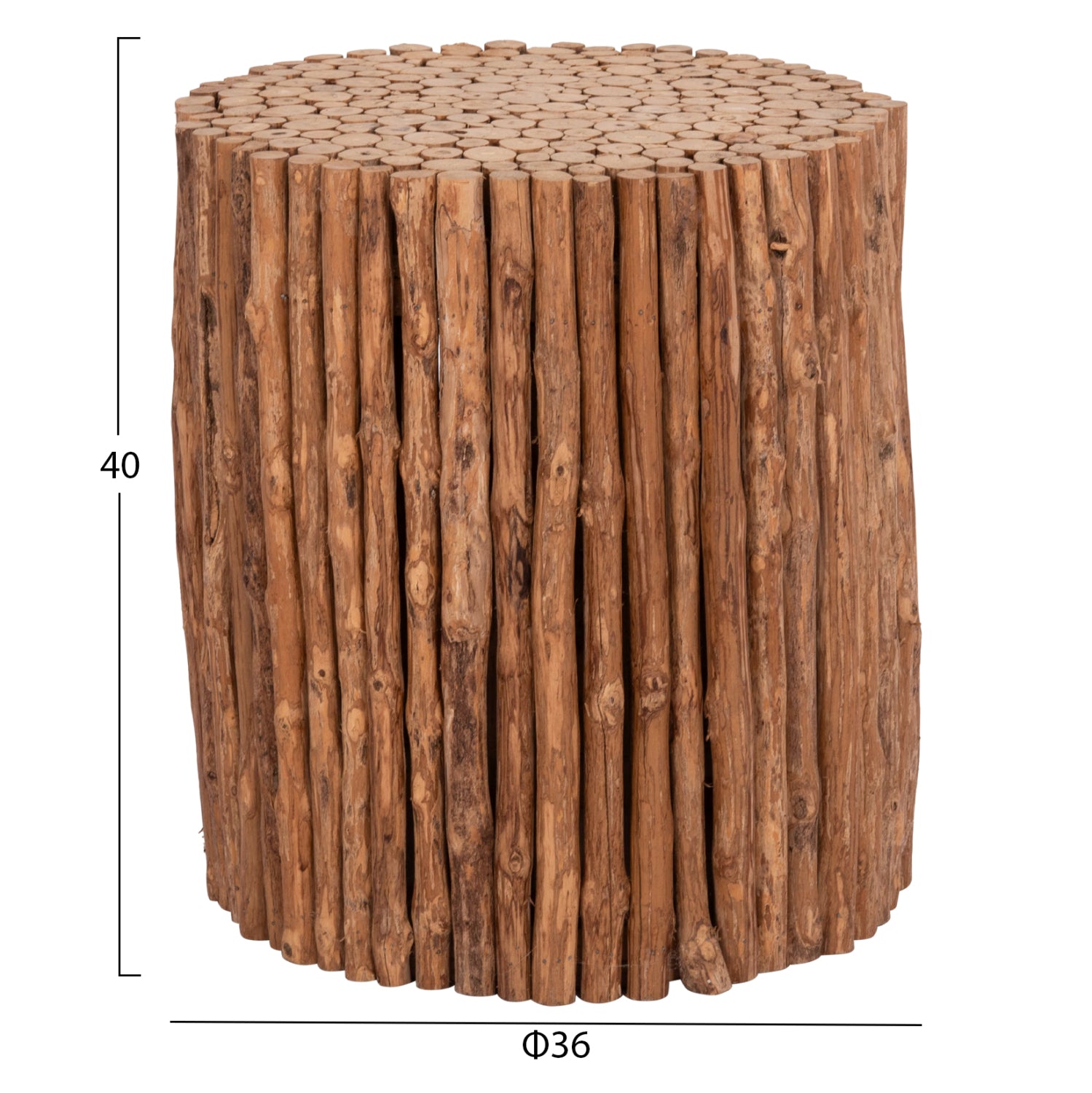 COFFEE TABLE ROUND DRIFTER HM4443 DRIFTWOOD IN NATURAL COLOR Φ36x40Hcm.