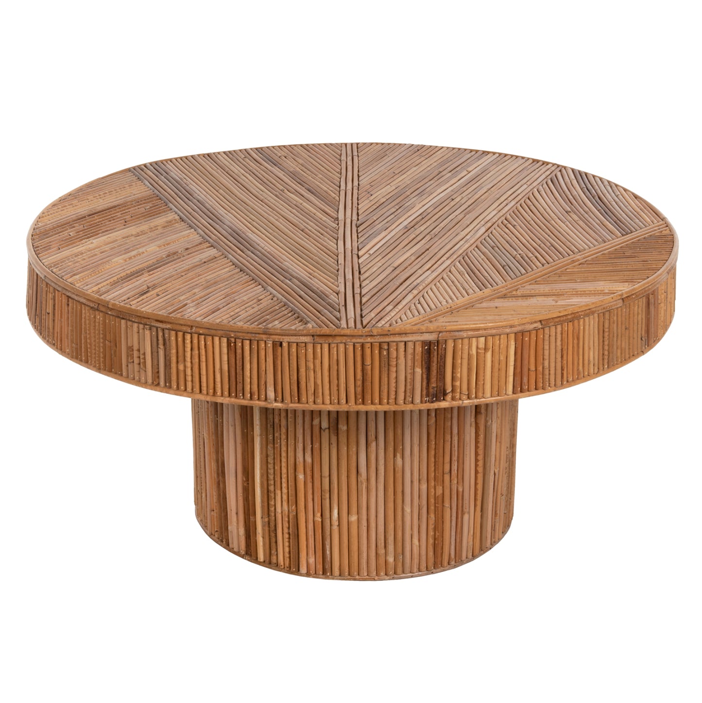 COFFEE TABLE ROUND GATSBY HM9651 RATTAN IN NATURAL COLOR Φ100x50Hcm.