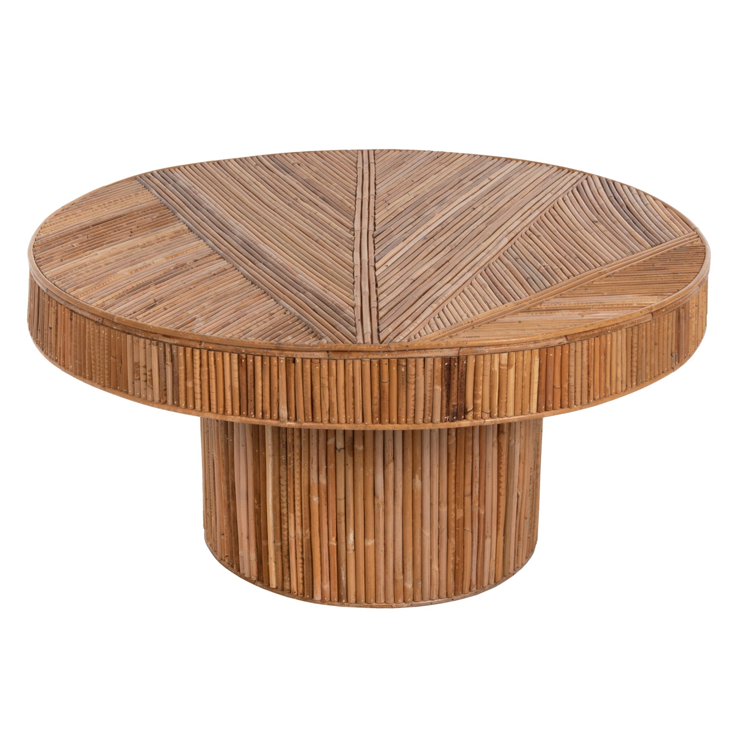COFFEE TABLE ROUND GATSBY HM9651 RATTAN IN NATURAL COLOR Φ100x50Hcm.