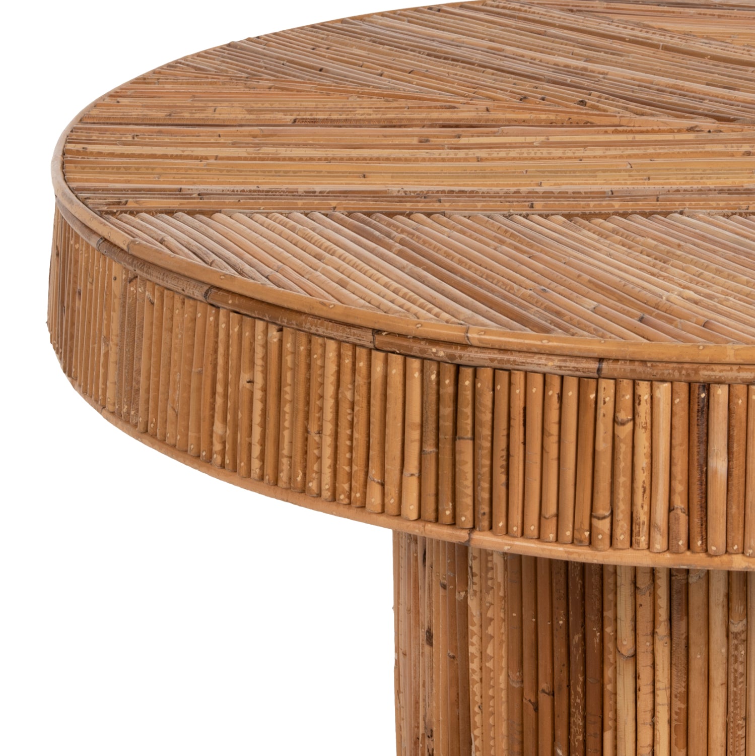 COFFEE TABLE ROUND GATSBY HM9651 RATTAN IN NATURAL COLOR Φ100x50Hcm.
