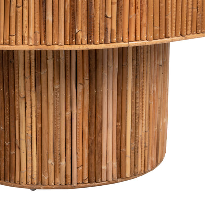 COFFEE TABLE ROUND GATSBY HM9651 RATTAN IN NATURAL COLOR Φ100x50Hcm.