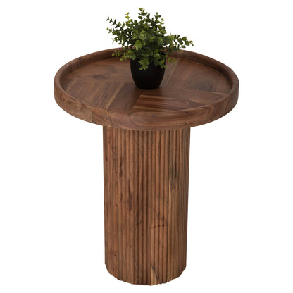 COFFEE TABLE ROUND RAJJEH HM9692 SOLID ACACIA WOOD IN NATURAL Φ50x60Hcm.