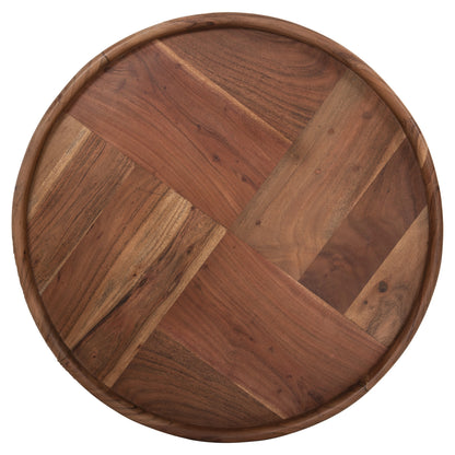 COFFEE TABLE ROUND RAJJEH HM9693 SOLID ACACIA WOOD IN NATURAL COLOR Φ60x45Hcm.