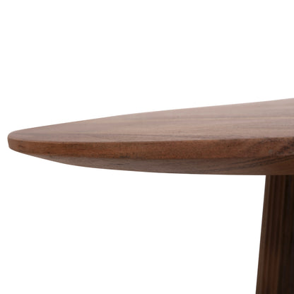 COFFEE TABLE ROUND GROOT HM9697 SOLID ACACIA WOOD IN NATURAL COLOR Φ80x48Hcm.
