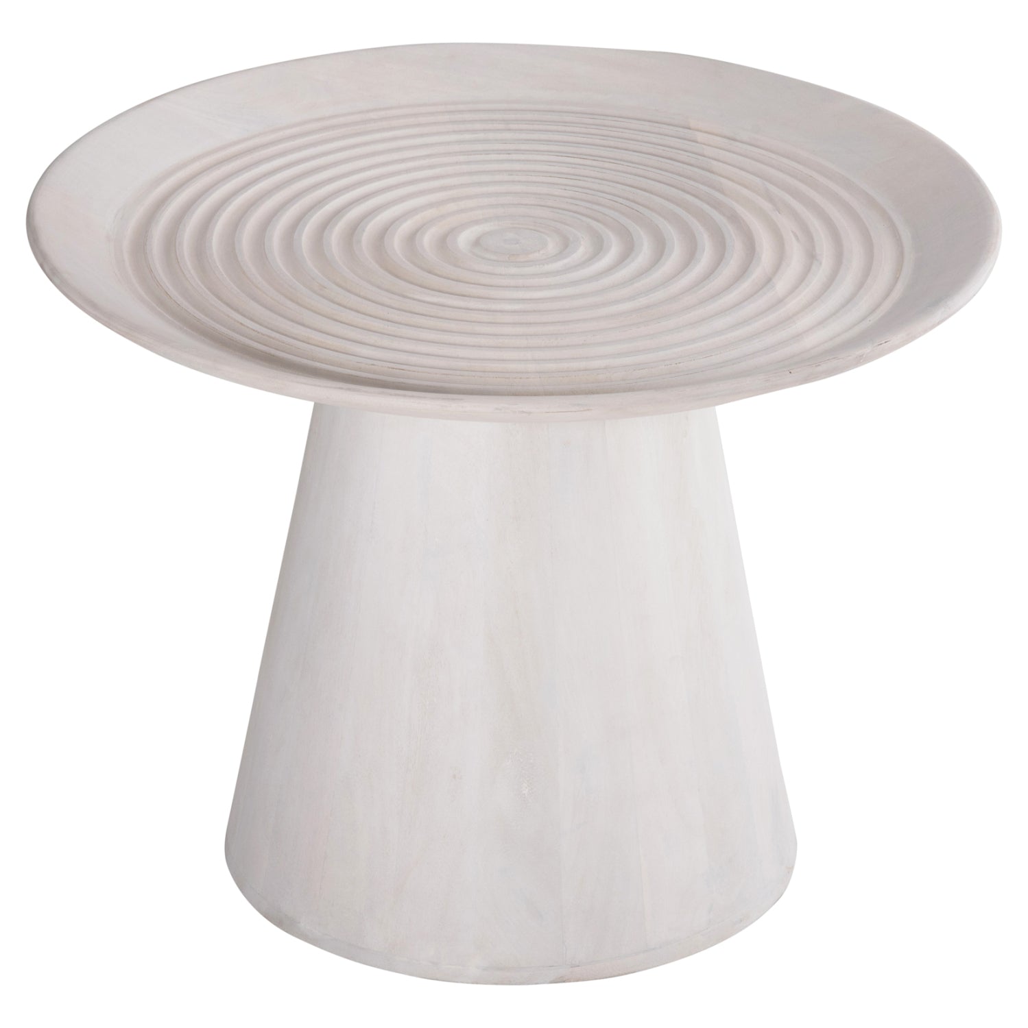 COFFEE TABLE ROUND ROSS HM9709 SOLID MANGO WOOD IN WHITE Φ60x45Hcm.