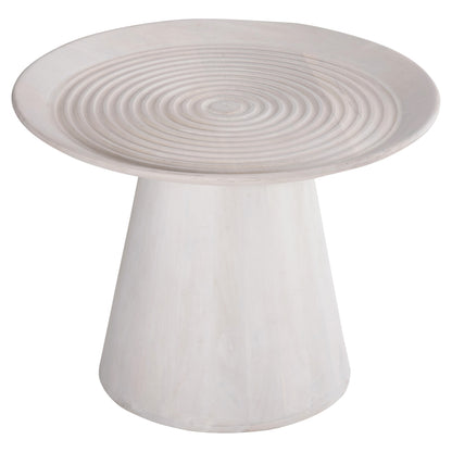COFFEE TABLE ROUND ROSS HM9709 SOLID MANGO WOOD IN WHITE Φ60x45Hcm.
