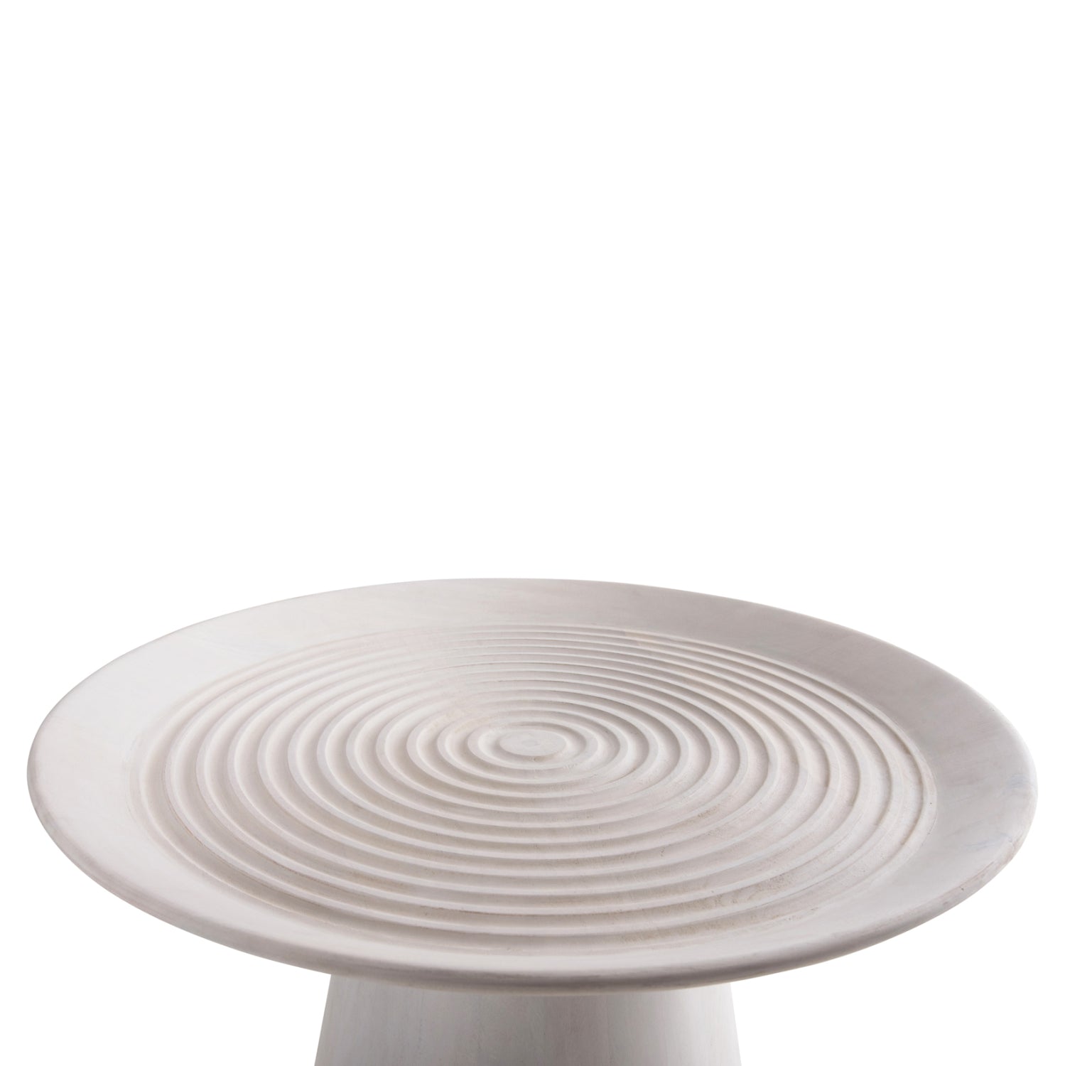 COFFEE TABLE ROUND ROSS HM9709 SOLID MANGO WOOD IN WHITE Φ60x45Hcm.