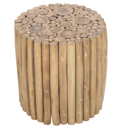 COFFEE TABLE ROUND COOTER HM9865 TEAK BRANCHES- NATURAL Φ39x40.5Hcm.