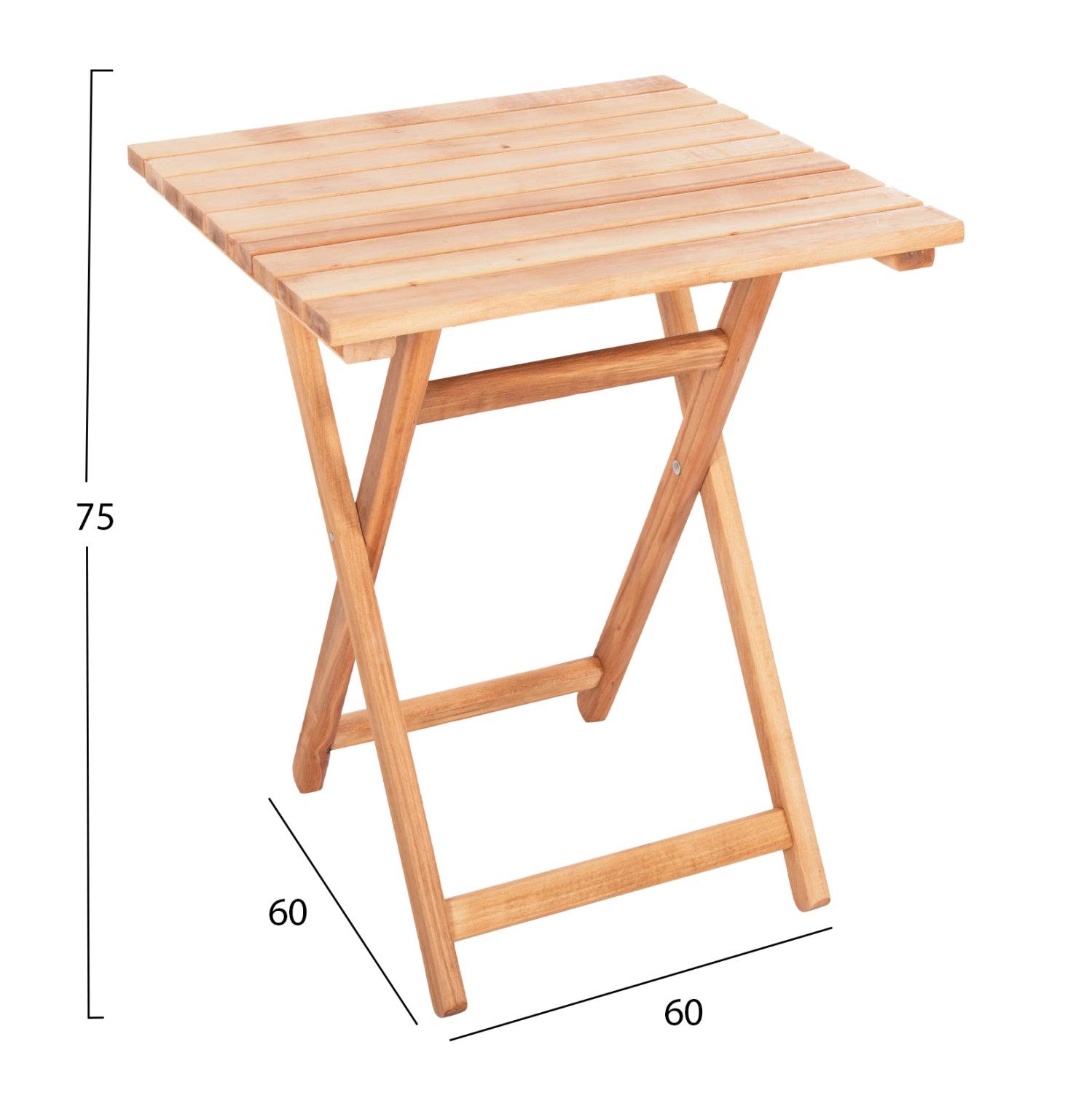 DIRECTOR'S TABLE LIMNOS HM5647.02 BEECH WOOD IN NATURAL-IMPREGNATION 60Χ60Χ75Hcm.