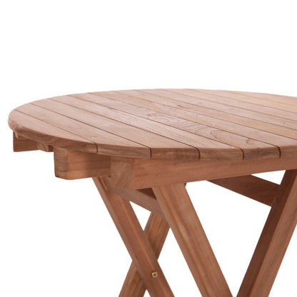 FOLDABLE ROUND TABLE HEIDEL HM18120 TEAK WOOD--NATURAL COLOR Φ60x75Hcm.