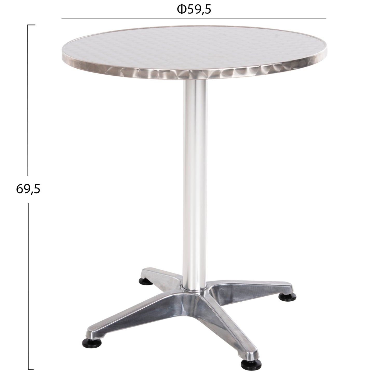ROUND ALUMINUM TABLE FRODO HM5539 METALLIC COLOR-4-PRONGED BASE Φ59,5x69,5Hcm.