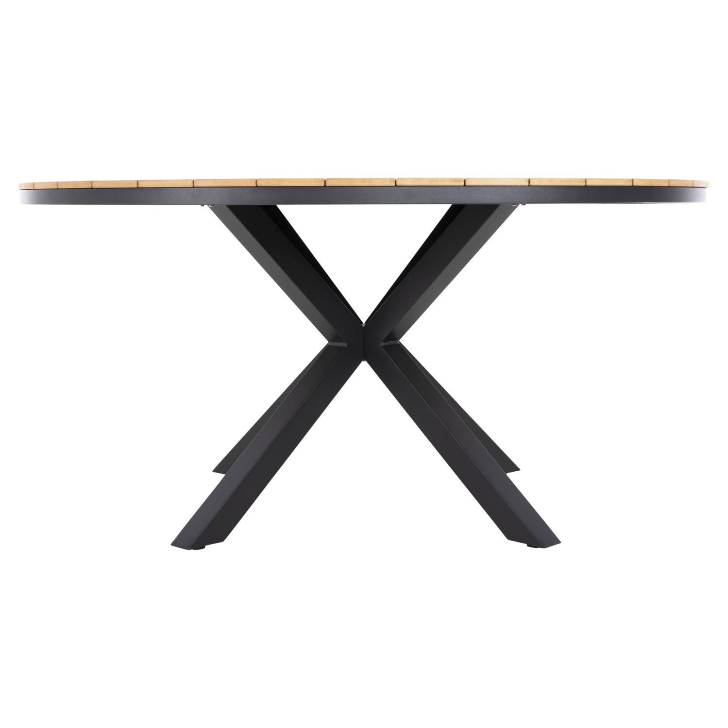 OUTDOOR ROUND TABLE MORIL HM6042.01 ALUMINUM IN ANTHRACITE-POLYWOOD IN NATURAL WOOD Φ150cm.