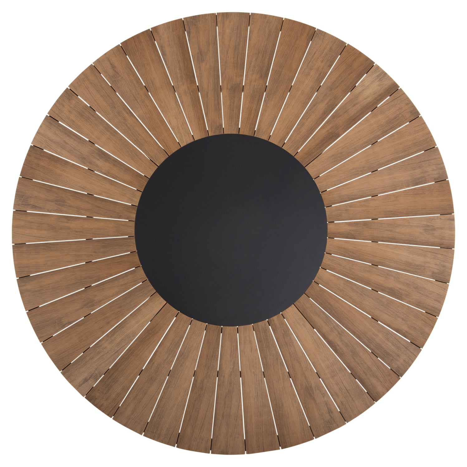 OUTDOOR ROUND TABLE MORIL HM6042.01 ALUMINUM IN ANTHRACITE-POLYWOOD IN NATURAL WOOD Φ150cm.