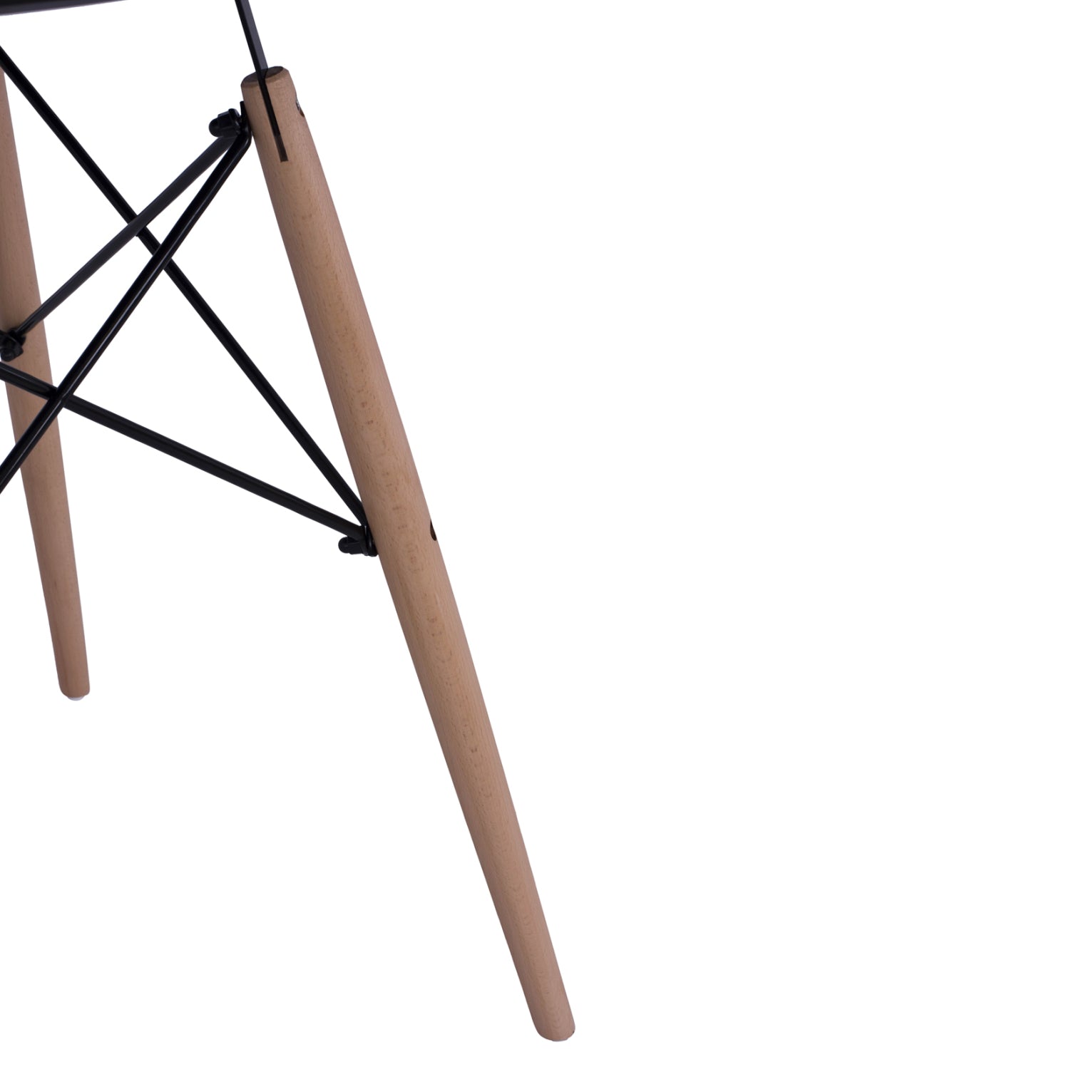 DINING TABLE ROUND MINIMAL HM0060.02 MDF IN BLACK COLOR-BEECH WOOD LEGS IN NATURAL COLOR Φ60Χ72Hcm.