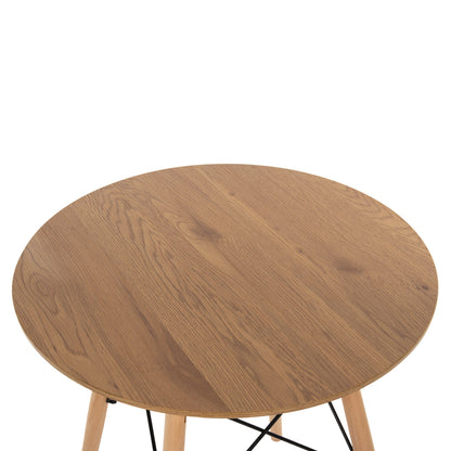 DINING TABLE ROUND MINIMAL ΗΜ0060.04 MDF IN NATURAL COLOR-BEECH WOOD LEGS IN NATURAL COLOR Φ60Χ76Hcm.