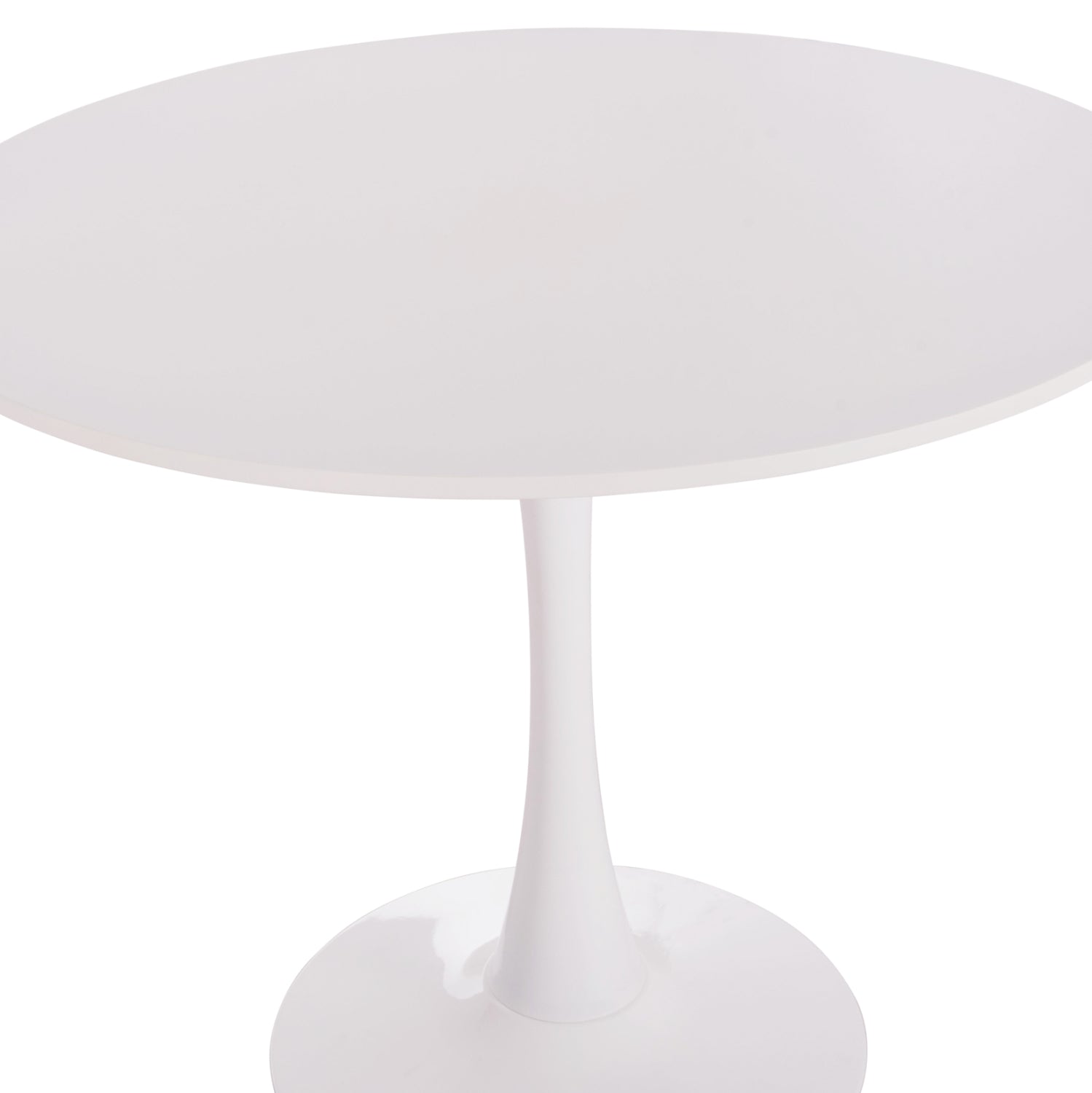 ROUND DINING TABLE BROLIN HM18141.01 MDF TOP-METAL BASE--WHITE Φ90x73Hcm.