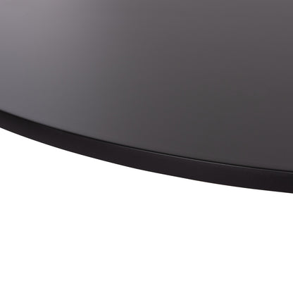 ROUND DINING TABLE BROLIN HM18141.02 MDF TOP-METAL BASE--BLACK Φ90x73Hcm.