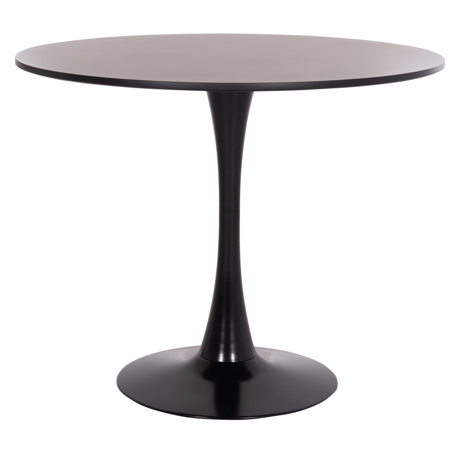 ROUND DINING TABLE BROLIN HM18141.02 MDF TOP-METAL BASE--BLACK Φ90x73Hcm.