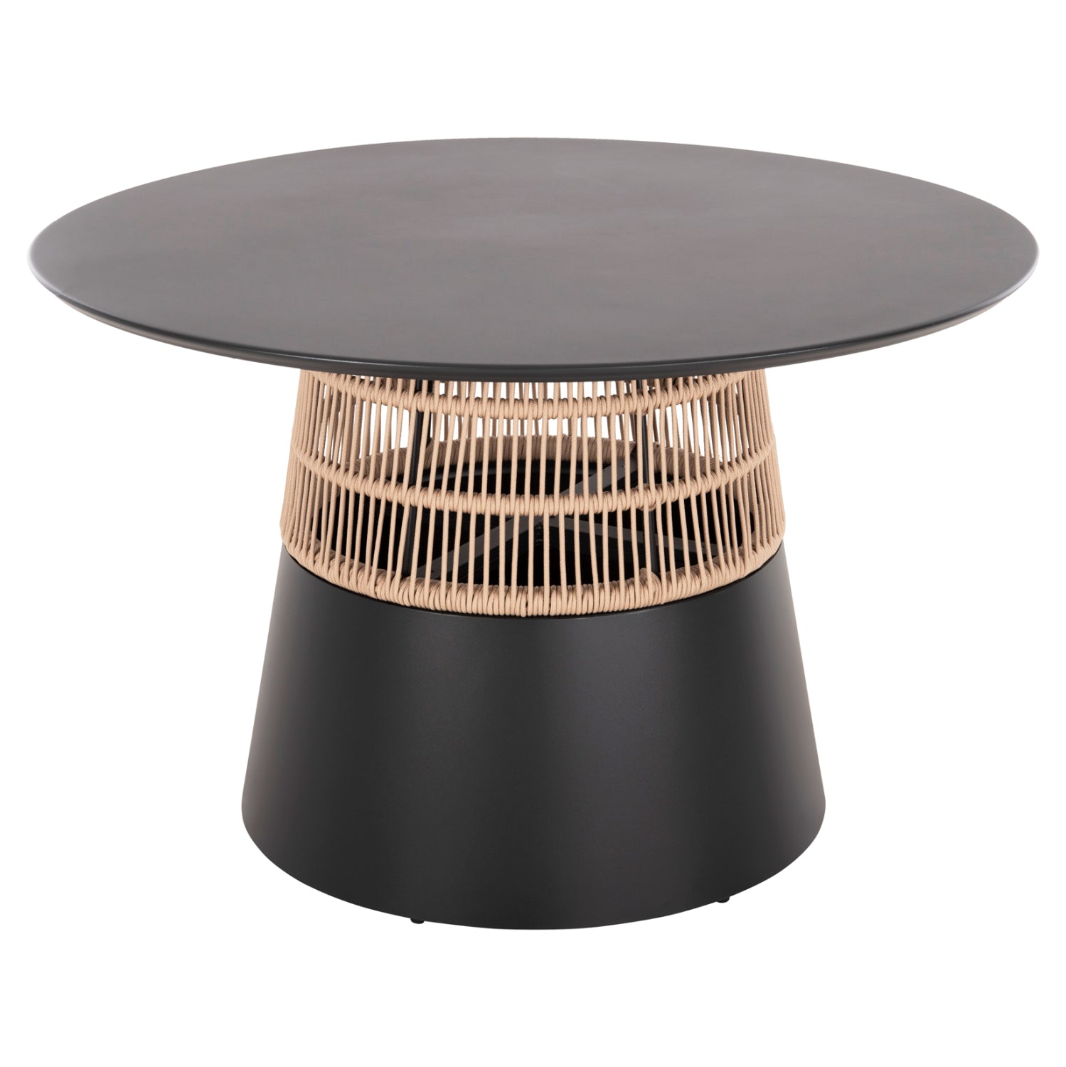 ROUND TABLE SAEID HM6106.01 ALUMINUM IN ANTHRACITE-SYNTHETIC ROPE IN BEIGE Φ120x75Hcm.