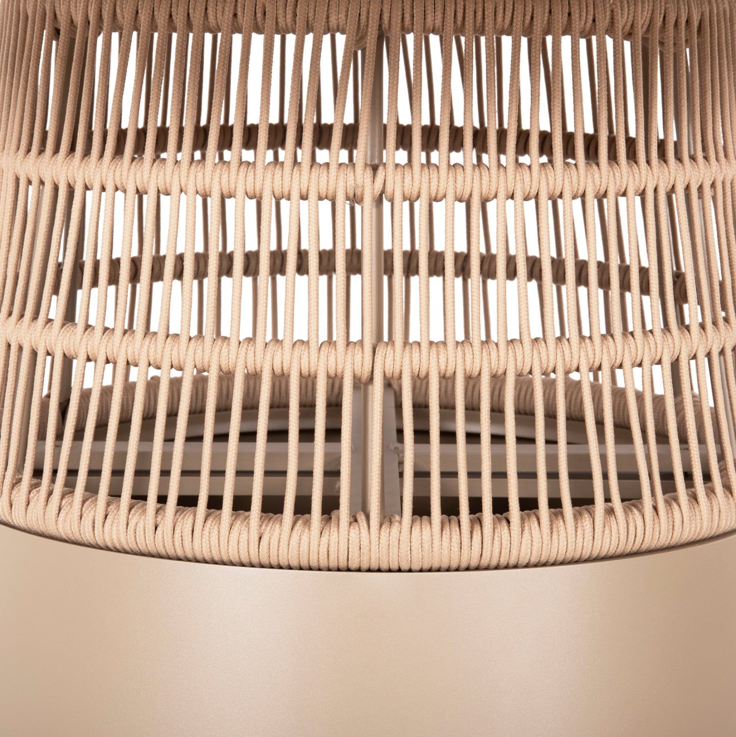 ROUND TABLE SAEID HM6106.04 ALUMINUM IN CHAMPAGNE COLOR-SYNTHETIC ROPE IN BEIGE Φ120x75Hcm.