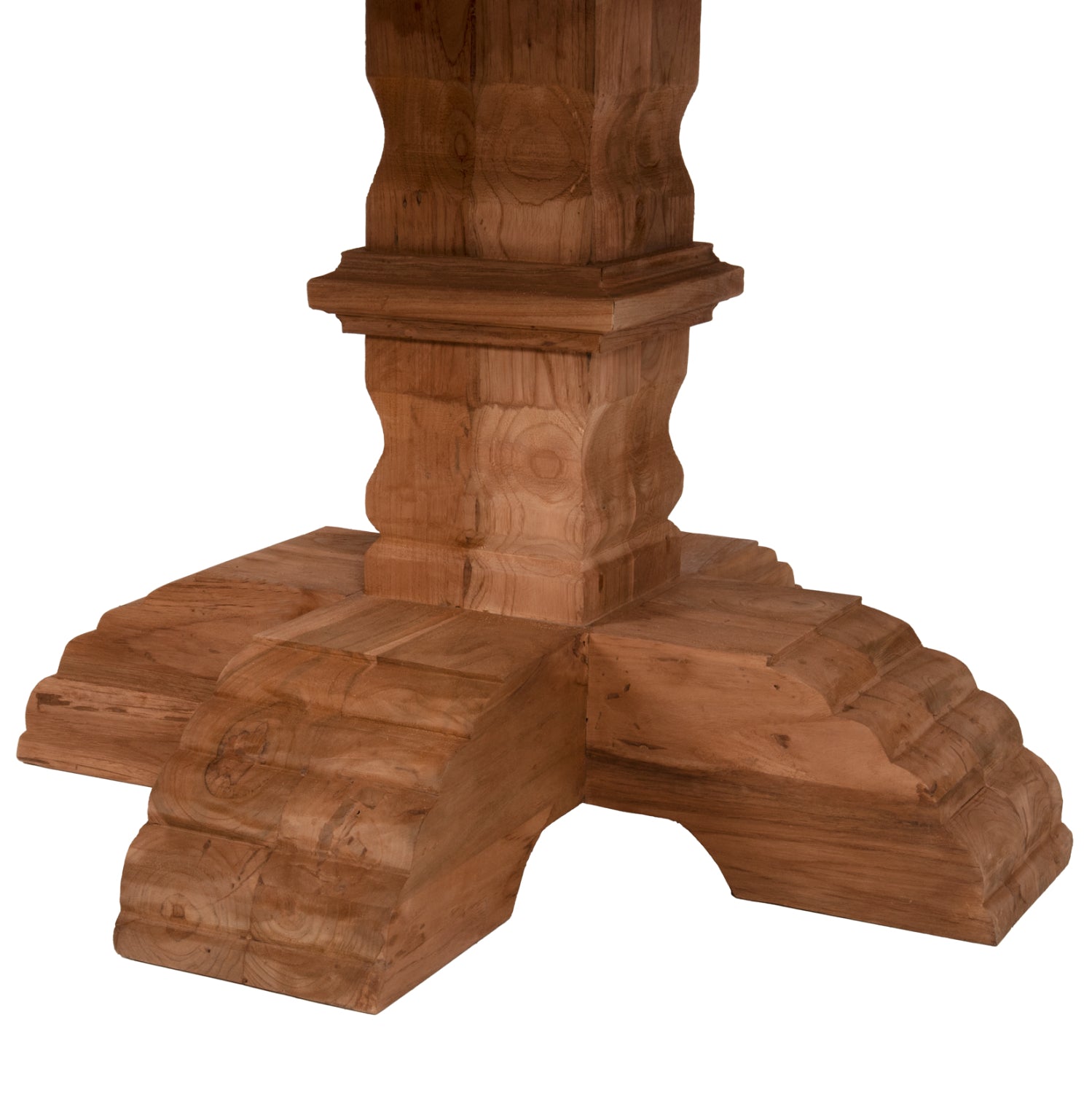 DINING TABLE ROUND PROVENCE HM9642 RECYCLED TEAK WOOD CARVED LEG-8cm.TABLETOP Φ180x76Hcm.