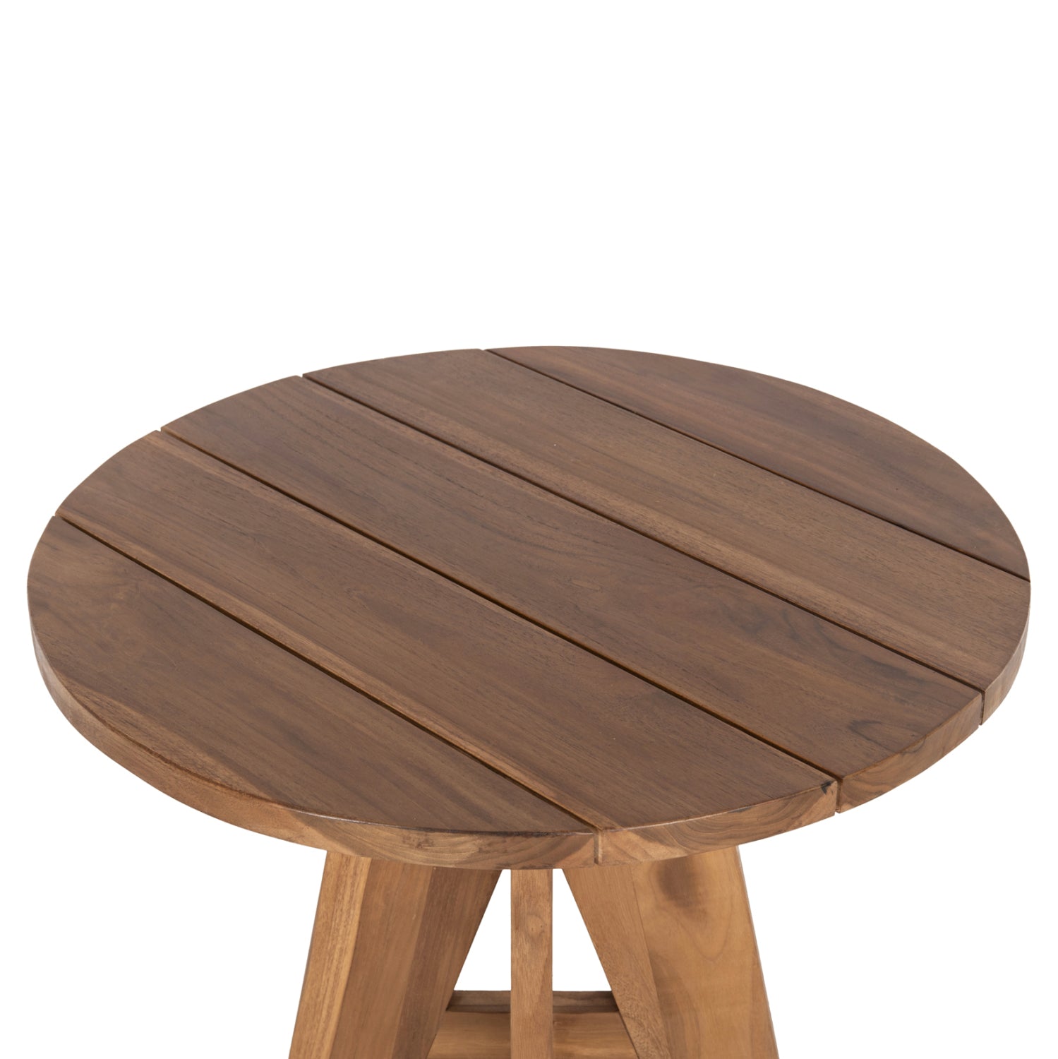 OUTDOOR ROUND TABLE LEO HM9859.11 SOLID TEAK WOOD IN NATURAL Φ60x75Hcm.