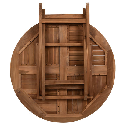 ROUND TABLE FOLDING KENDALL HM9543 TEAK WOOD IN NATURAL COLOR Φ106x73,5Hcm.