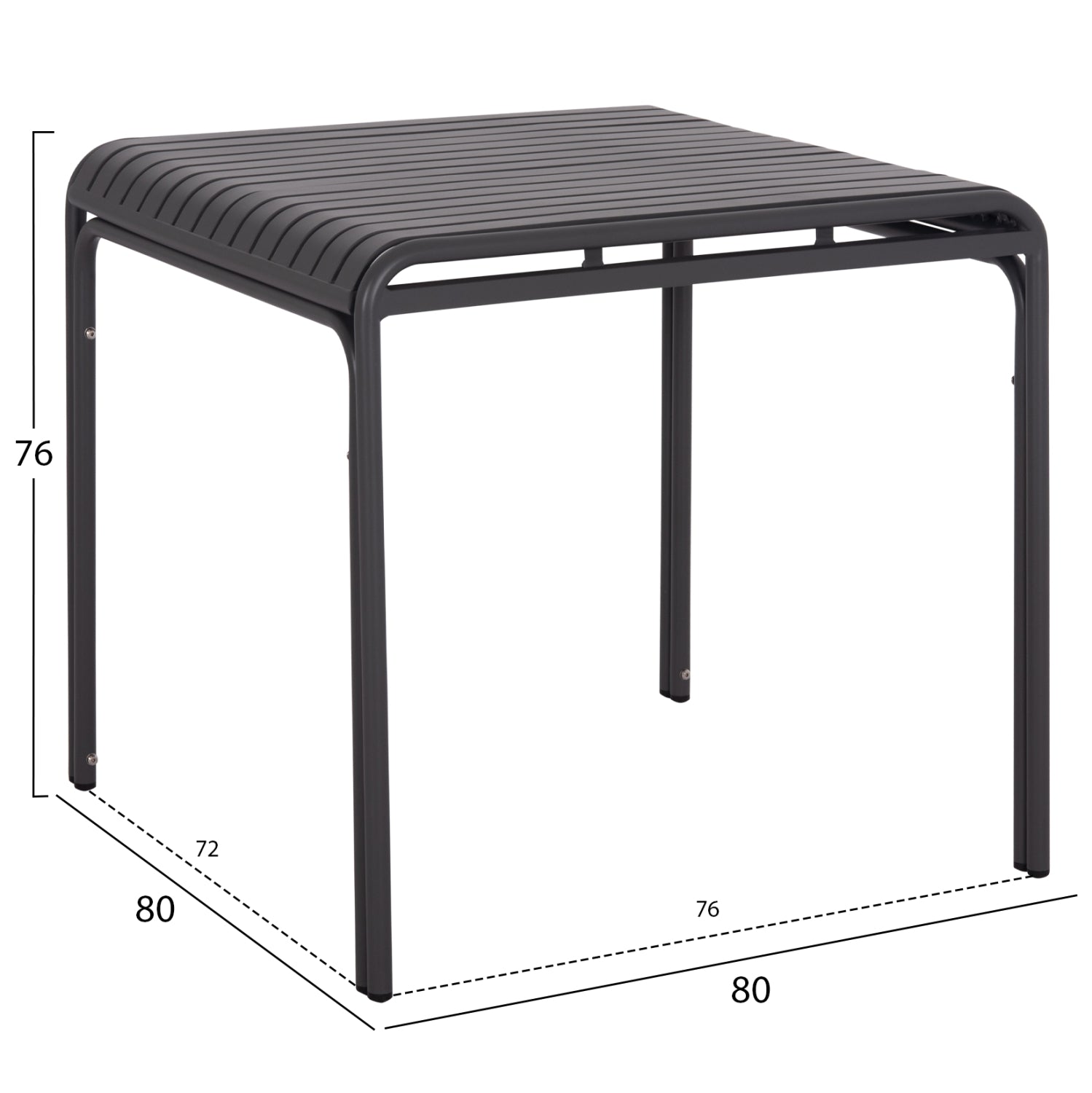 OUTDOOR SQUARE ALUMINUM TABLE RACHEL HM6338.01 GREY COLOR 80x80x76Hcm.