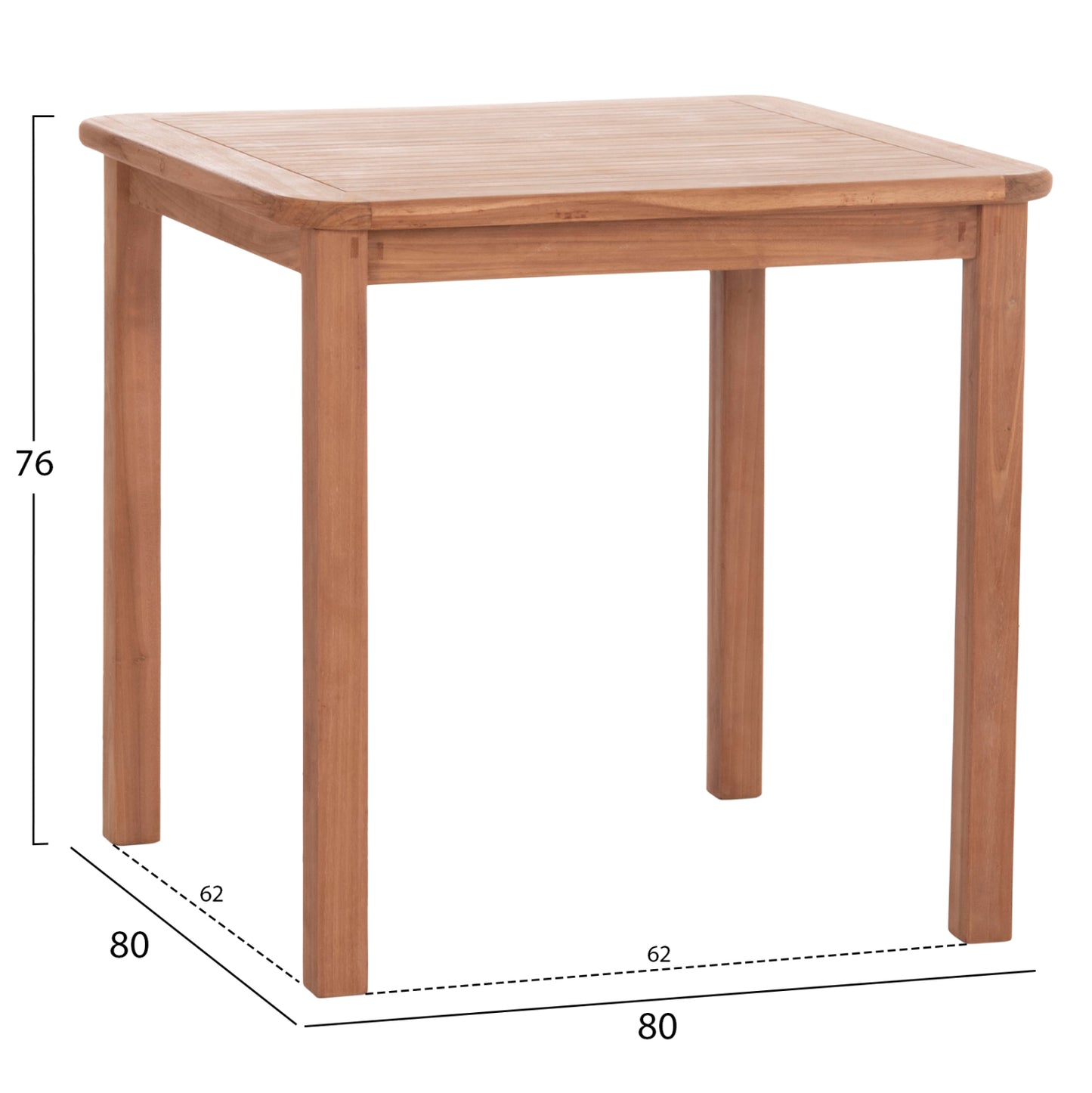 DINING TABLE SQUARE PRESSCOT HM18122 TEAK WOOD--NATURAL COLOR 80x80x76Hcm.