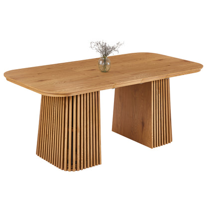EXTENDABLE DINING TABLE VERLO HM18436 MDF IN NATURAL WOOD COLOR 120/150/180x90x75Hcm.