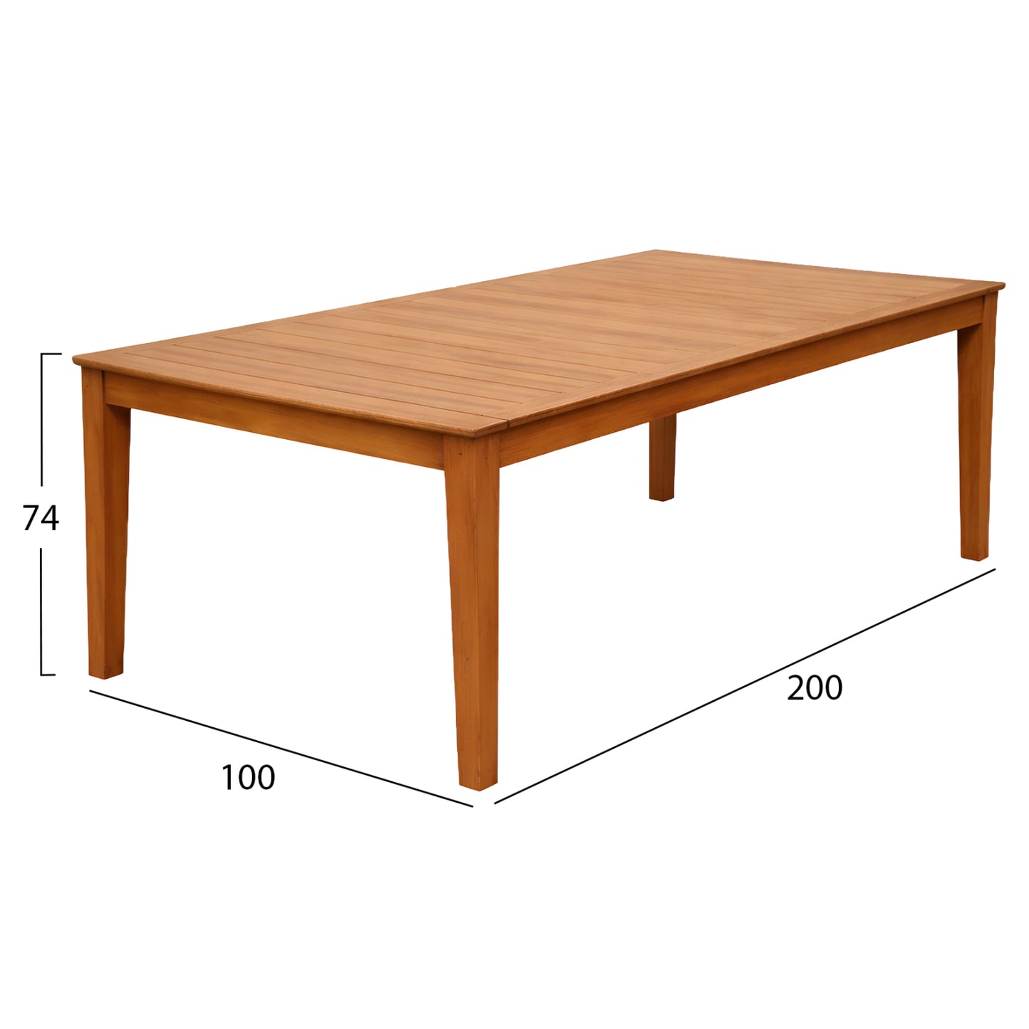 OUTDOOR DINING TABLE NOLE HM6527 ACACIA WOOD-NATURAL COLOR 200x100x74Hcm.