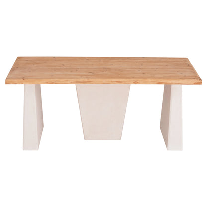 DINING TABLE SERIES SANTORINI HM18042 FIR WOOD TABLETOP-MDF LEGS IN OFF WHITE 180x90x75Hcm.