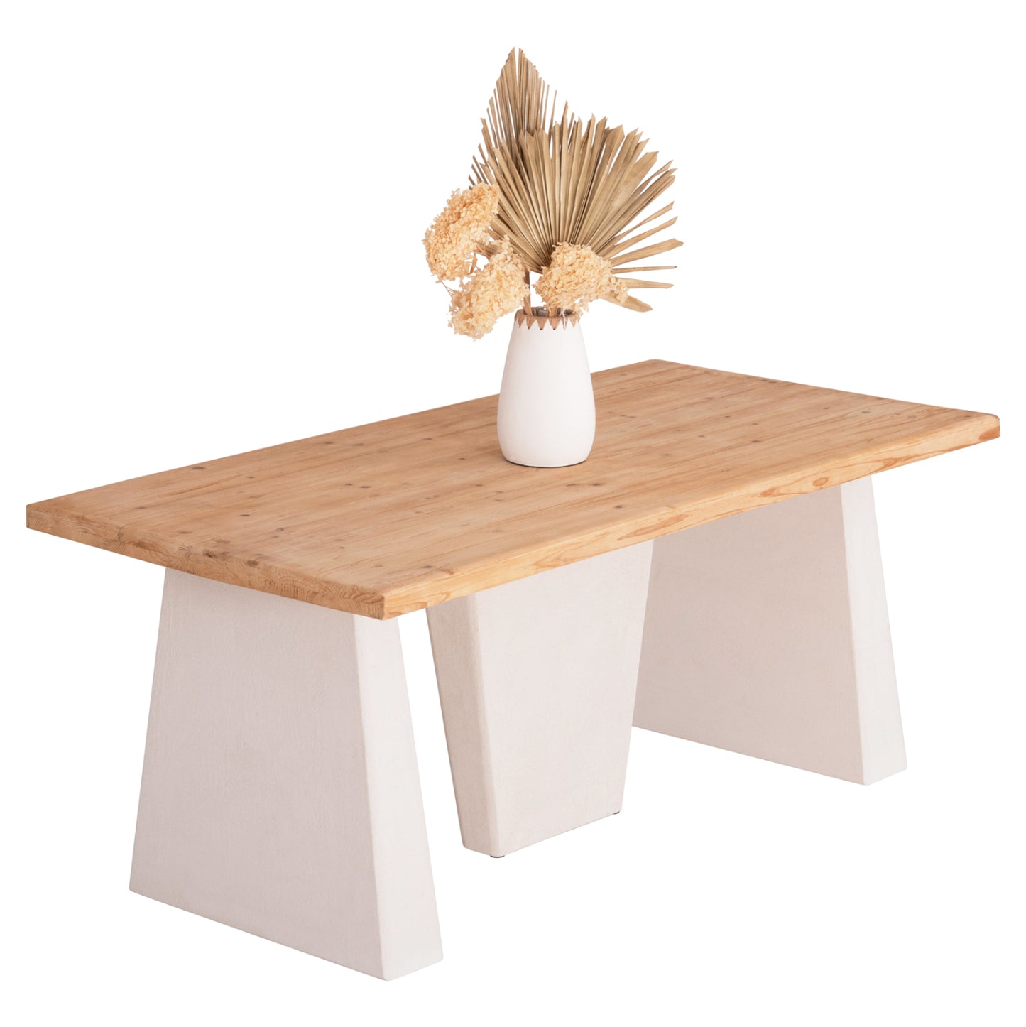 DINING TABLE SERIES SANTORINI HM18042 FIR WOOD TABLETOP-MDF LEGS IN OFF WHITE 180x90x75Hcm.