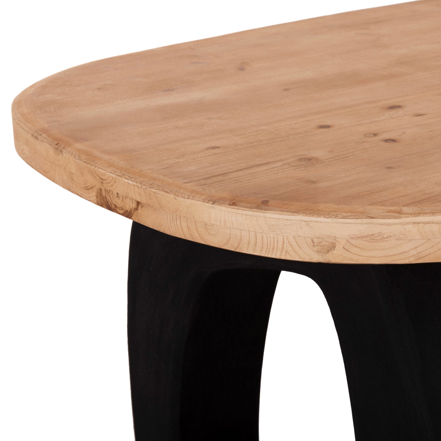 DINING TABLE SERIES SANTORINI HM18065 FIR WOOD TABLETOP-POLYRESIN LEGS IN BLACK 180x90x76Hcm.