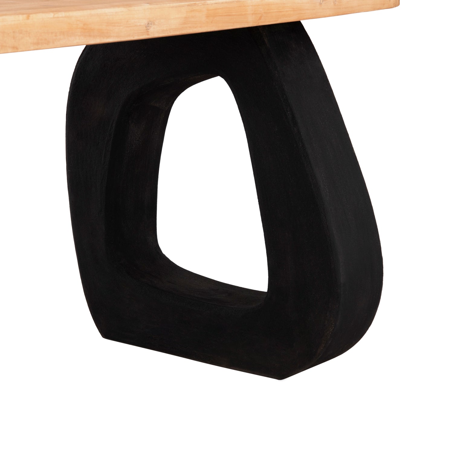 DINING TABLE SERIES SANTORINI HM18065 FIR WOOD TABLETOP-POLYRESIN LEGS IN BLACK 180x90x76Hcm.