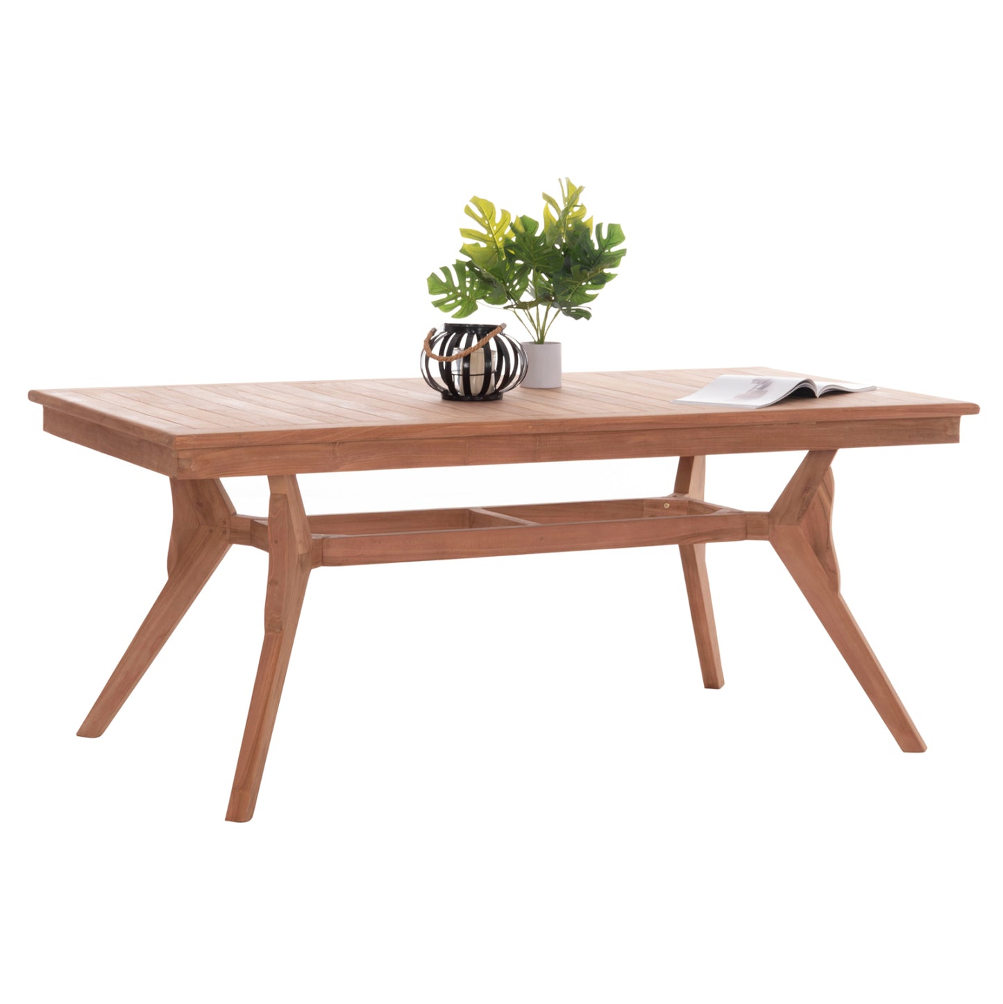 OUTDOOR DINING TABLE WONDER HM18116 TEAK WOOD--NATURAL COLOR 180x91x75Hcm.