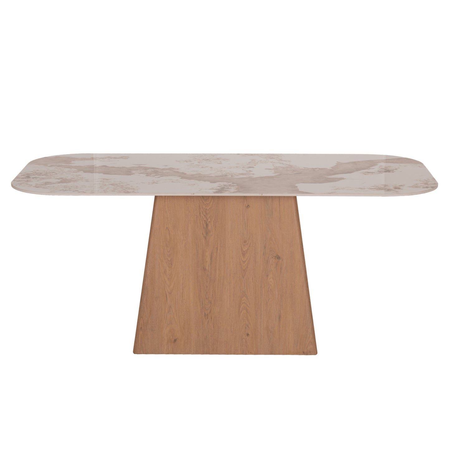 DINING TABLE NORDU HM18414 MDF BASE--CERAMIC TOP IN WHITE/BROWN MARBLE COLORING 180x90x76Hcm.