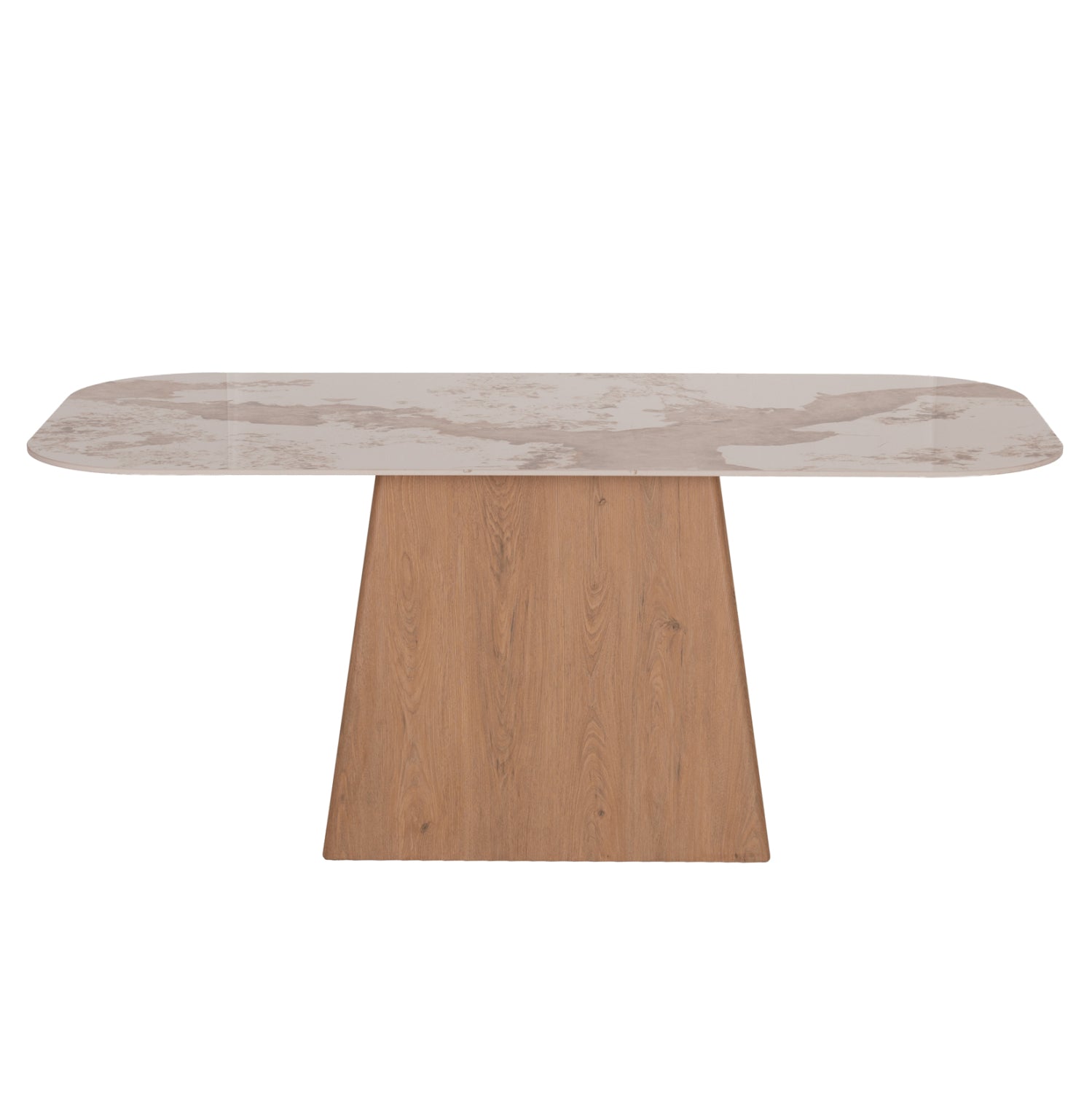 DINING TABLE NORDU HM18414 MDF BASE--CERAMIC TOP IN WHITE/BROWN MARBLE COLORING 180x90x76Hcm.