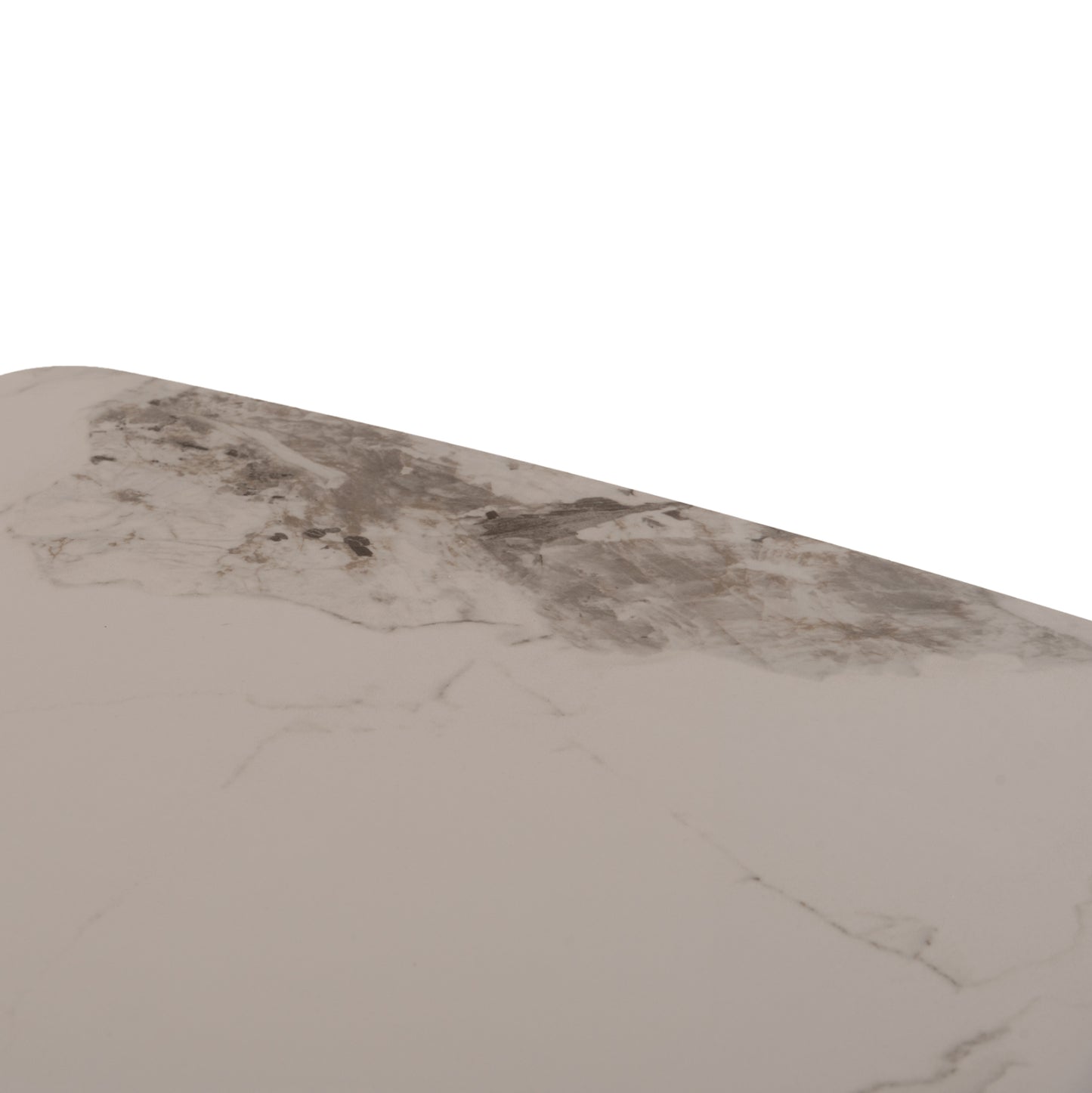 DINING TABLE MINAO HM18418 MDF LEGS IN DARK GREY--CERAMIC TOP IN WHITE/BROWN MARBLE 160x90x75Hcm