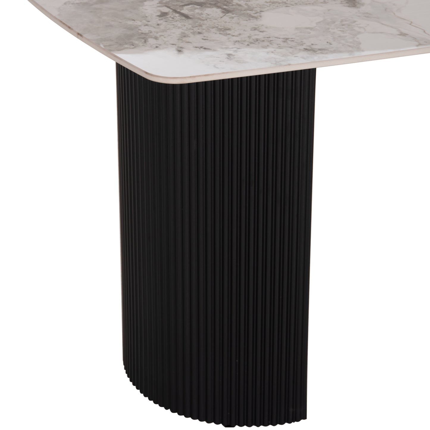 DINING TABLE MINAO HM18418 MDF LEGS IN DARK GREY--CERAMIC TOP IN WHITE/BROWN MARBLE 160x90x75Hcm