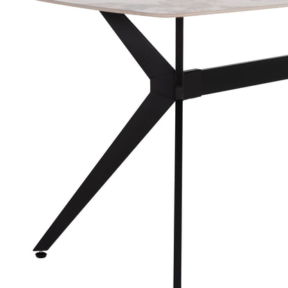 DINING TABLE AIKA HM18421 CERAMIC TOP IN WHITE/GOLD MARBLE COLORING 160x90x79Hcm.