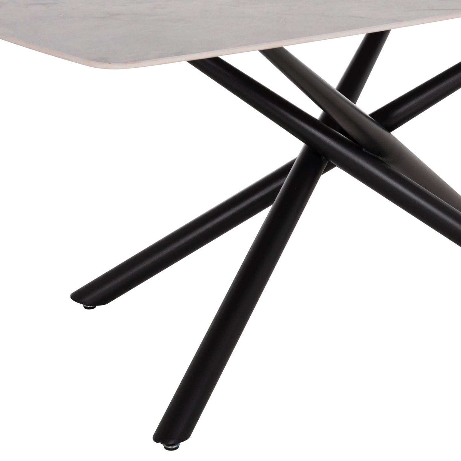 DINING TABLE ISKA HM18423 CERAMIC TOP IN WHITE/BROWN MARBLE COLORING 178x89x79Hcm.
