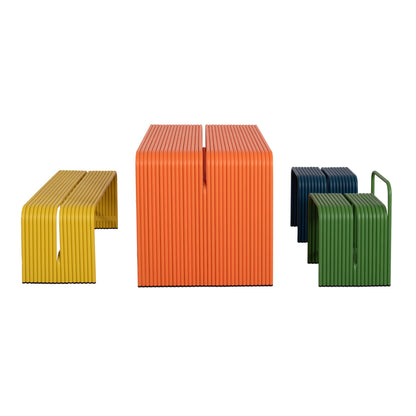 DINING TABLE SERIES INTREPID HM6330.09 ALUMINUM IN ORANGE 121x70x70Hcm.